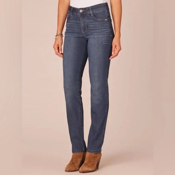 NWT Democracy "Ab"solution Indigo High Rise Straight Leg Jeans Size 14 - Picture 1 of 10